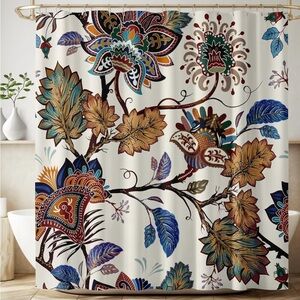 Floral Pattern Shower Curtain 66Wx72”L